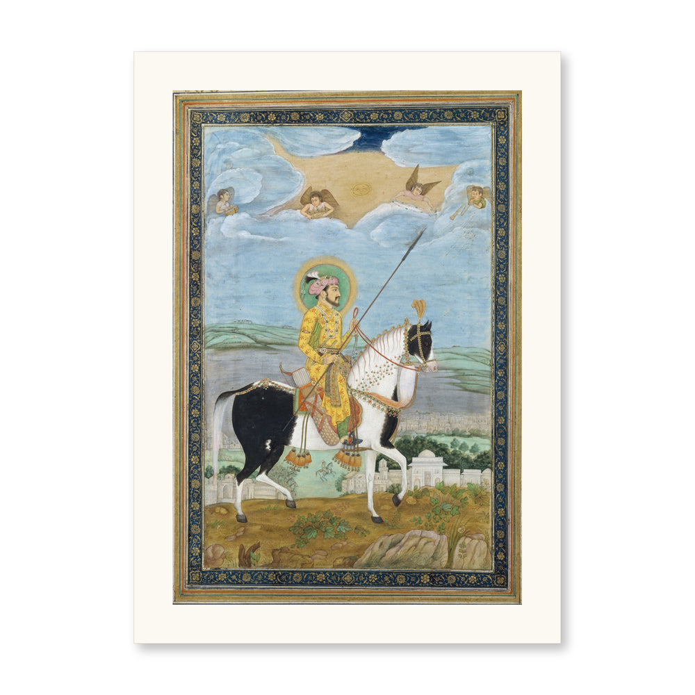 Portrait of Shah Jahan on Horseback | Restored Mughal Wall Art — view 7