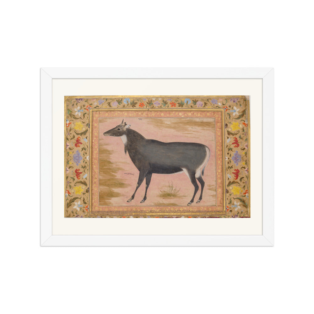 Study of a Nilgai (Blue Bull) | Restored Mughal Wall Art — view 6