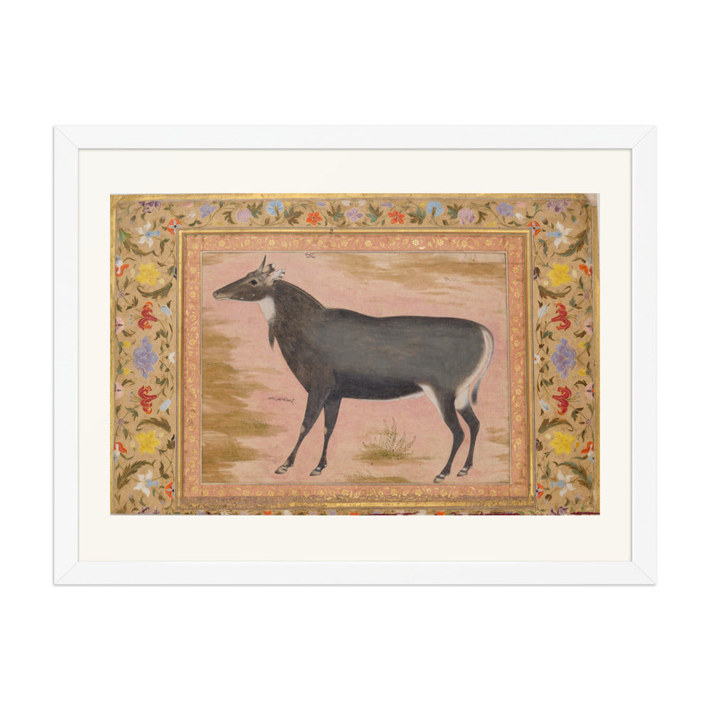 Study of a Nilgai (Blue Bull) | Restored Mughal Wall Art — view 5
