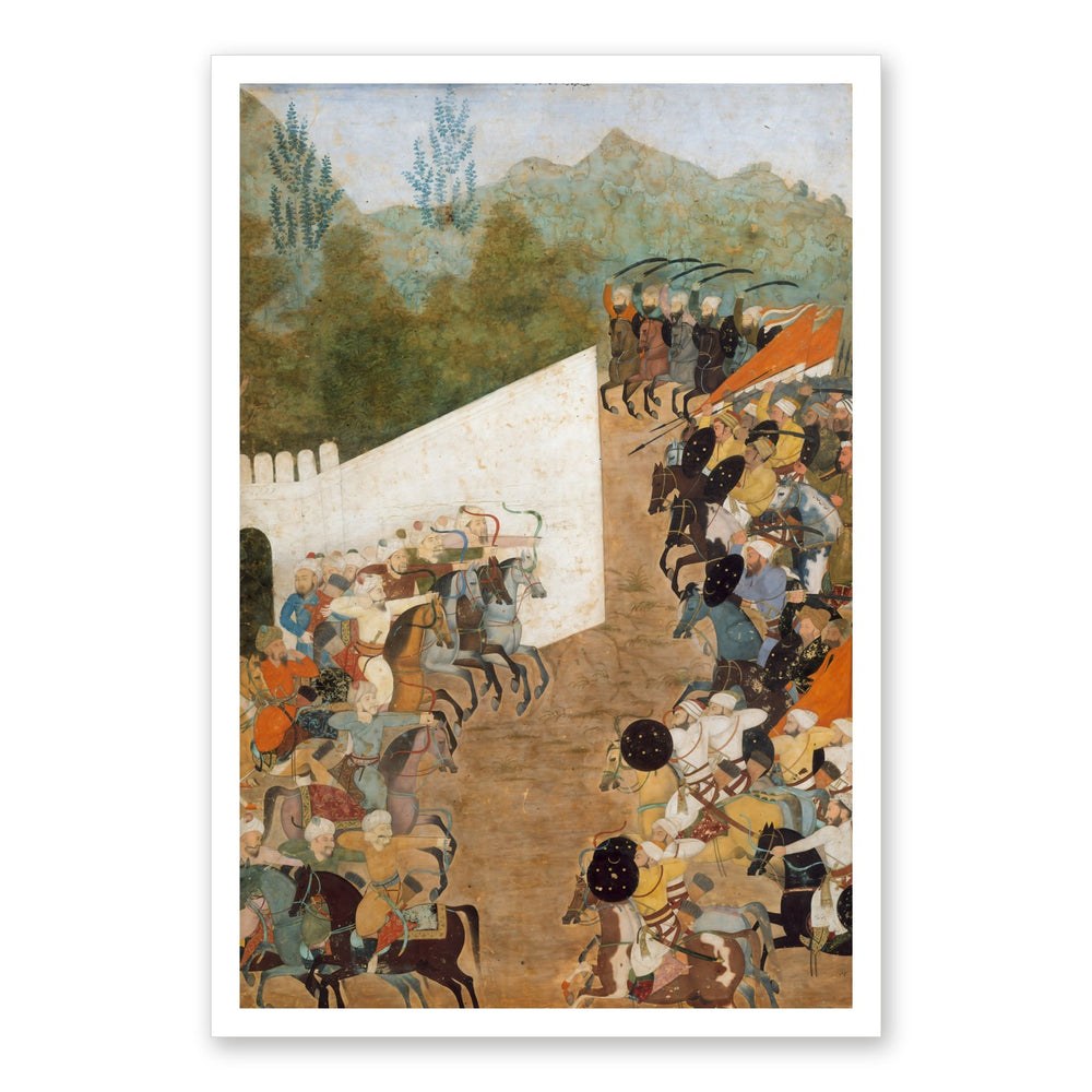 The Battle of Shahbarghan from the Padshahnama – Restored Mughal Wall Art — view 7