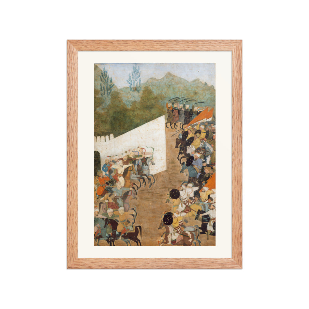 The Battle of Shahbarghan from the Padshahnama – Restored Mughal Wall Art — view 4