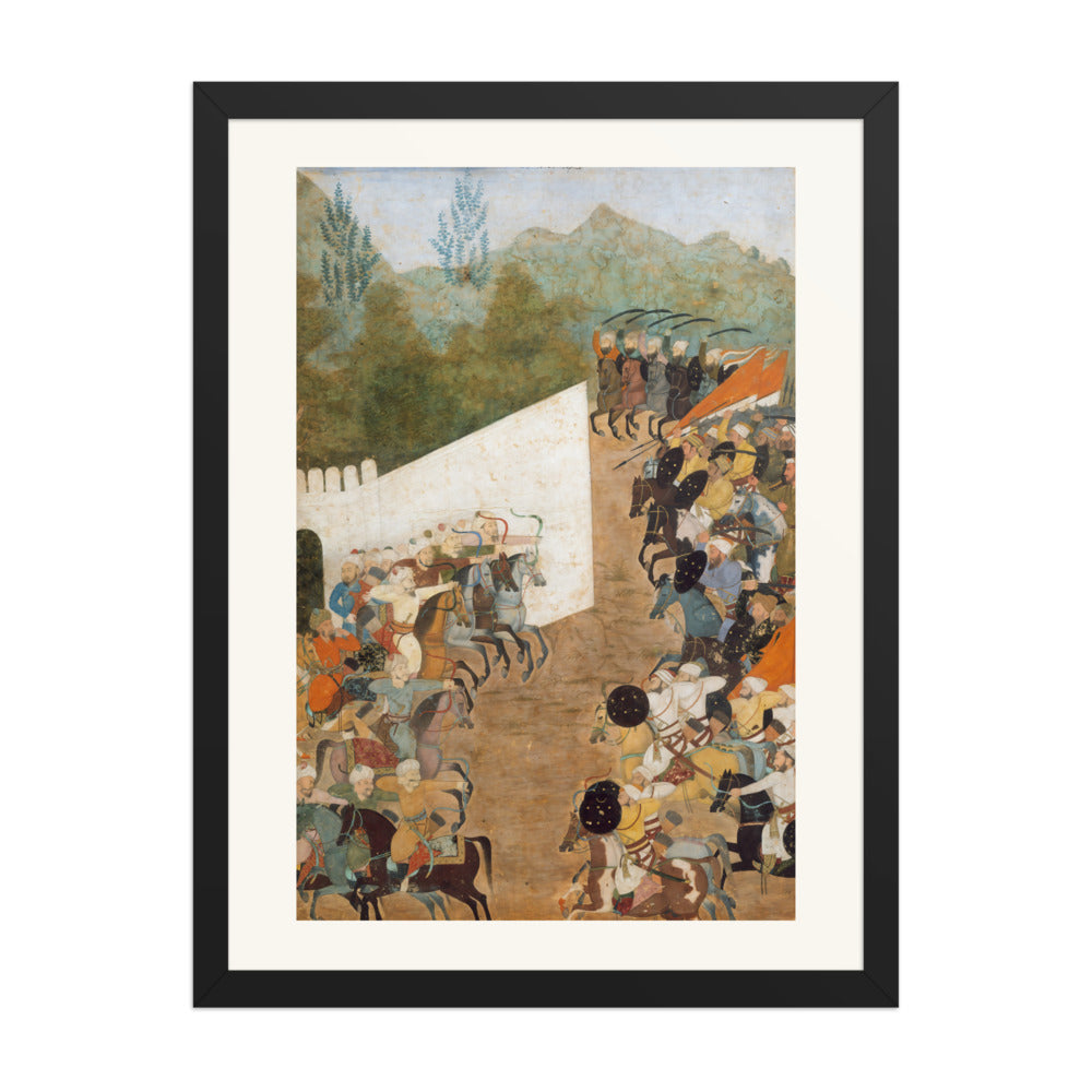 The Battle of Shahbarghan from the Padshahnama – Restored Mughal Wall Art — view 1