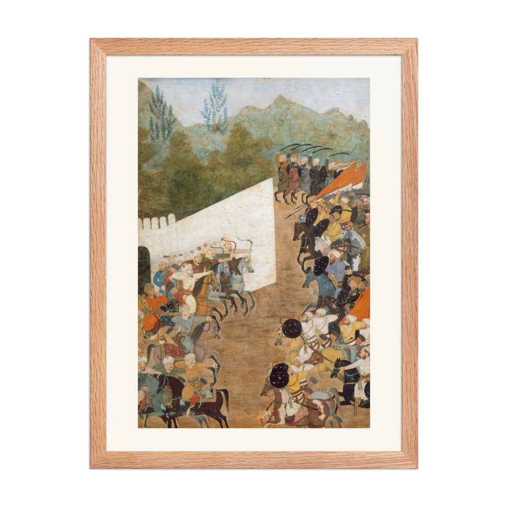 The Battle of Shahbarghan from the Padshahnama – Restored Mughal Wall Art — view 3