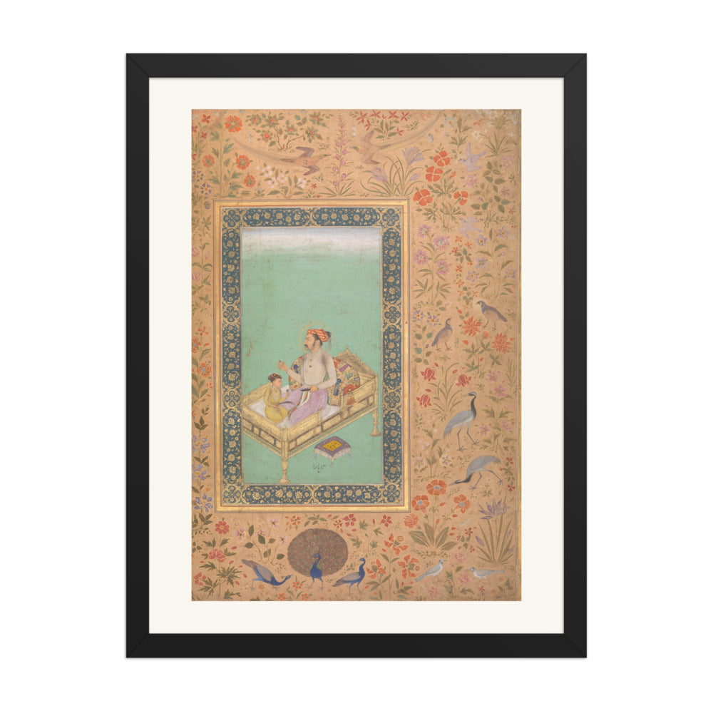 The Emperor Shah Jahan with his Son Dara Shikoh | Restored Mughal Wall Art — view 1