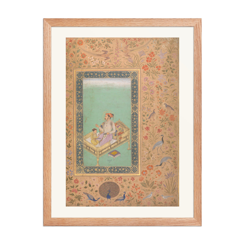The Emperor Shah Jahan with his Son Dara Shikoh | Restored Mughal Wall Art — view 3