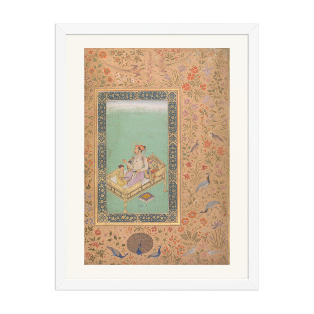 The Emperor Shah Jahan with his Son Dara Shikoh | Restored Mughal Wall Art — view 5