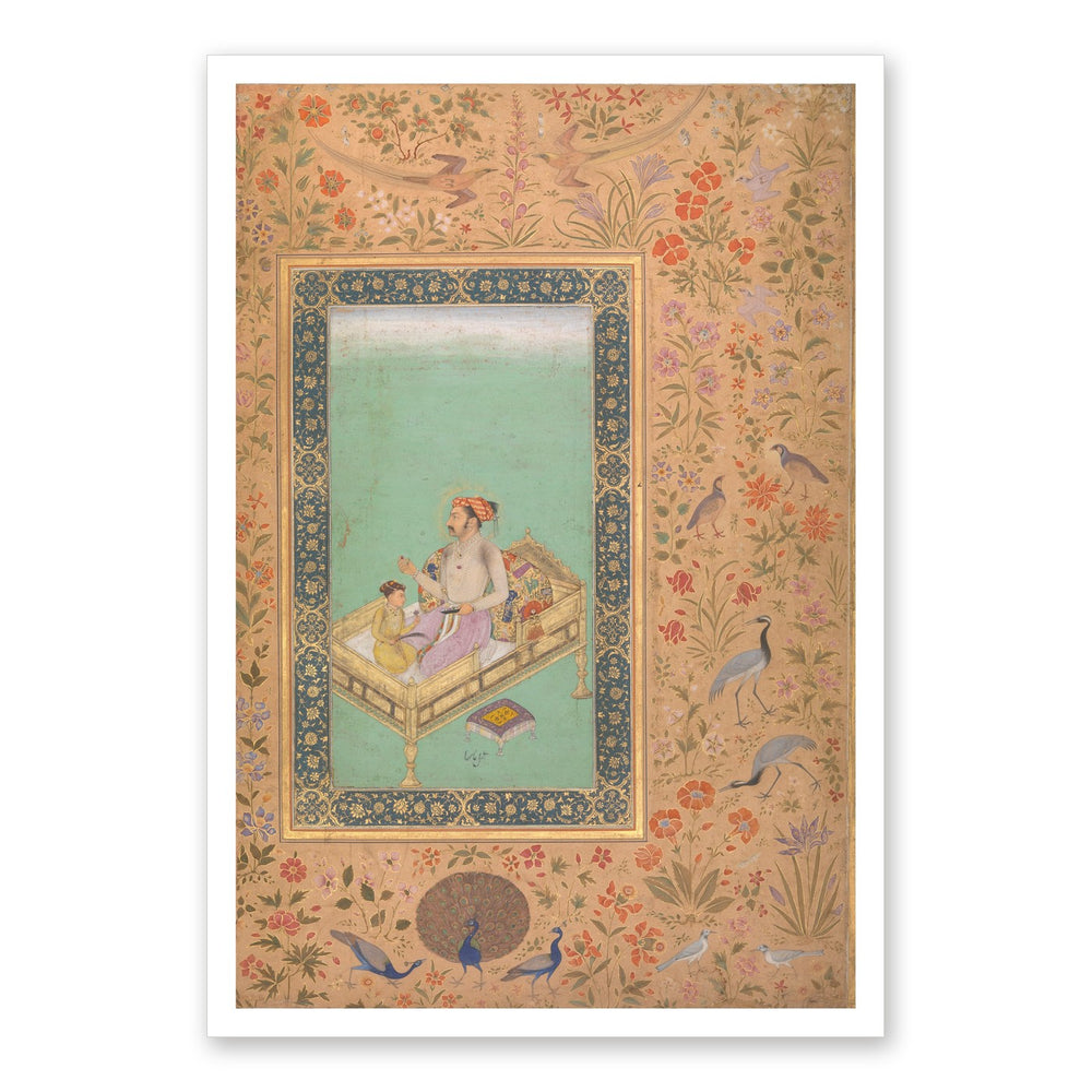 The Emperor Shah Jahan with his Son Dara Shikoh | Restored Mughal Wall Art — view 7