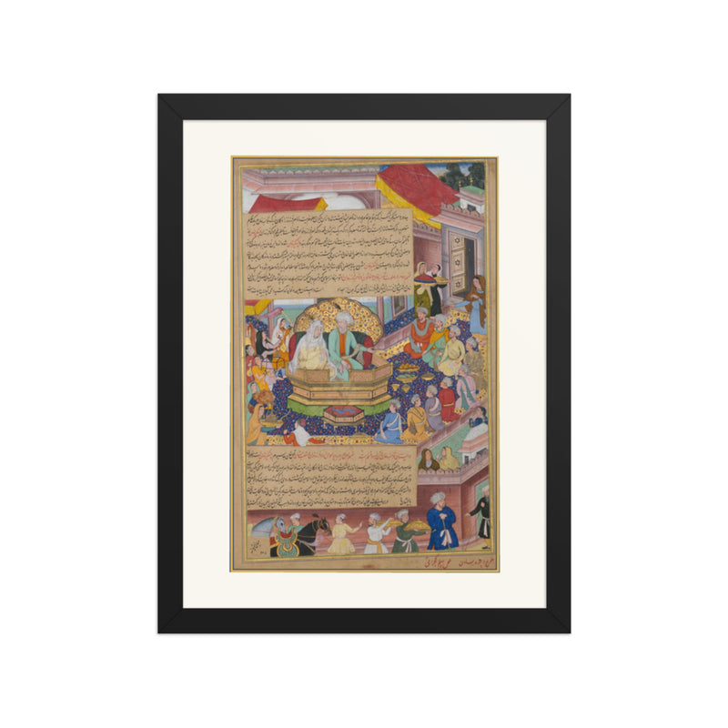 Tumanba Khan, His Wife, and His Nine Sons | Restored Mughal Wall Art