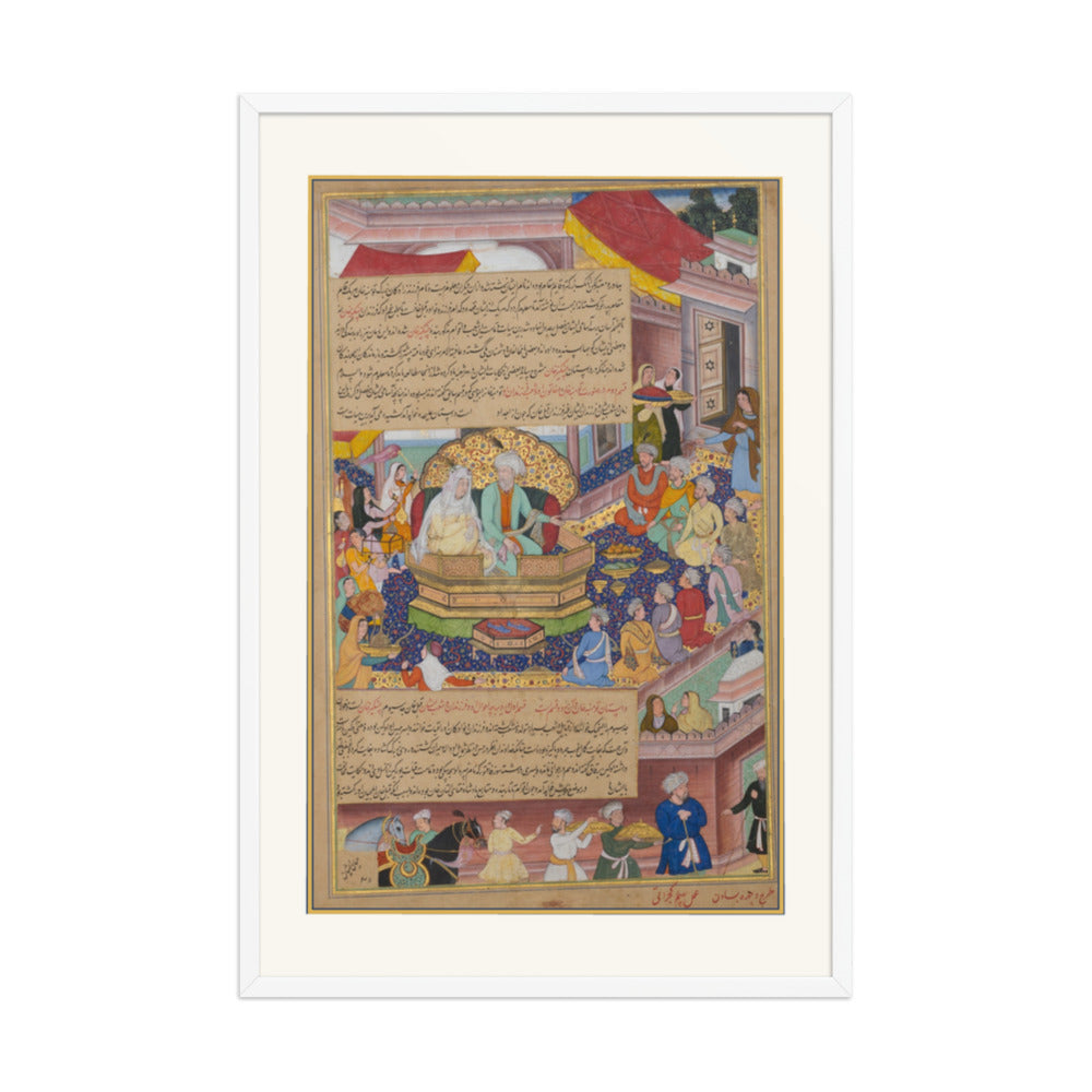 Tumanba Khan, His Wife, and His Nine Sons | Restored Mughal Wall Art — view 9