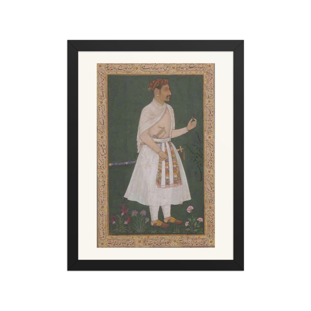 Portrait of Raja Bikramajit (Sundar Das) — Shah Jahan Album Folio | Restored Mughal Wall Art — view 2