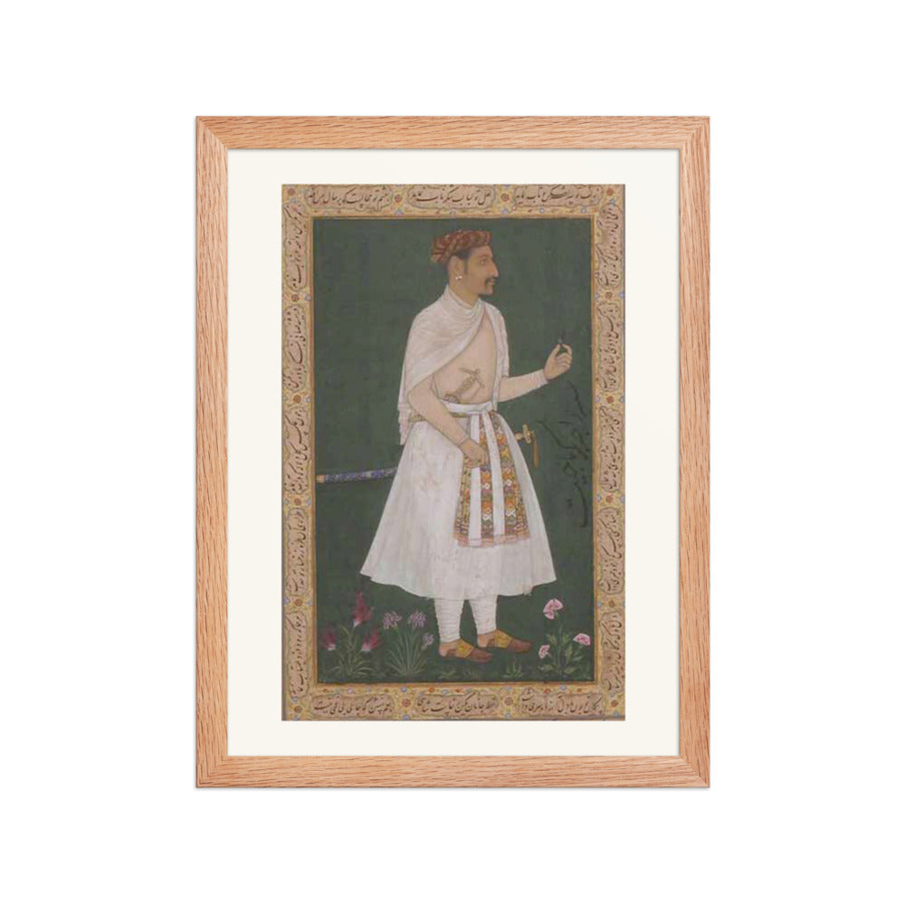 Portrait of Raja Bikramajit (Sundar Das) — Shah Jahan Album Folio | Restored Mughal Wall Art — view 4