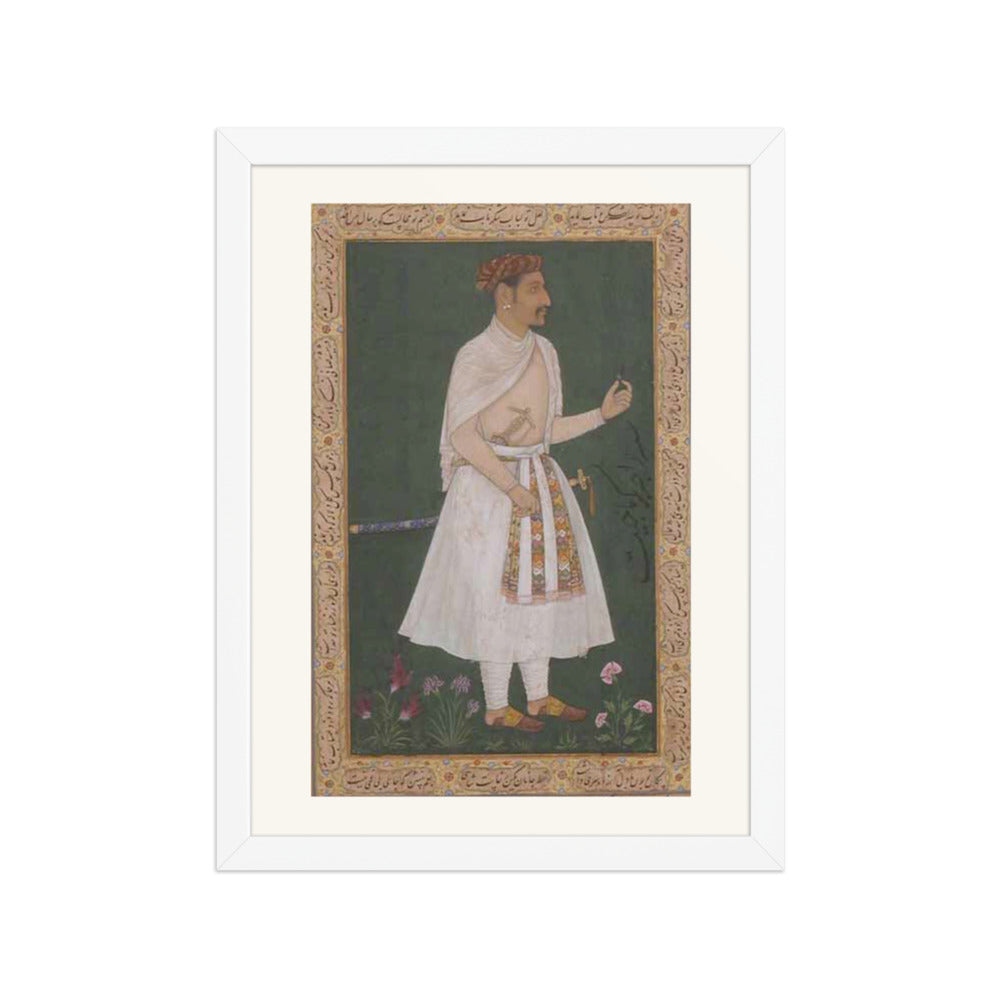Portrait of Raja Bikramajit (Sundar Das) — Shah Jahan Album Folio | Restored Mughal Wall Art — view 6