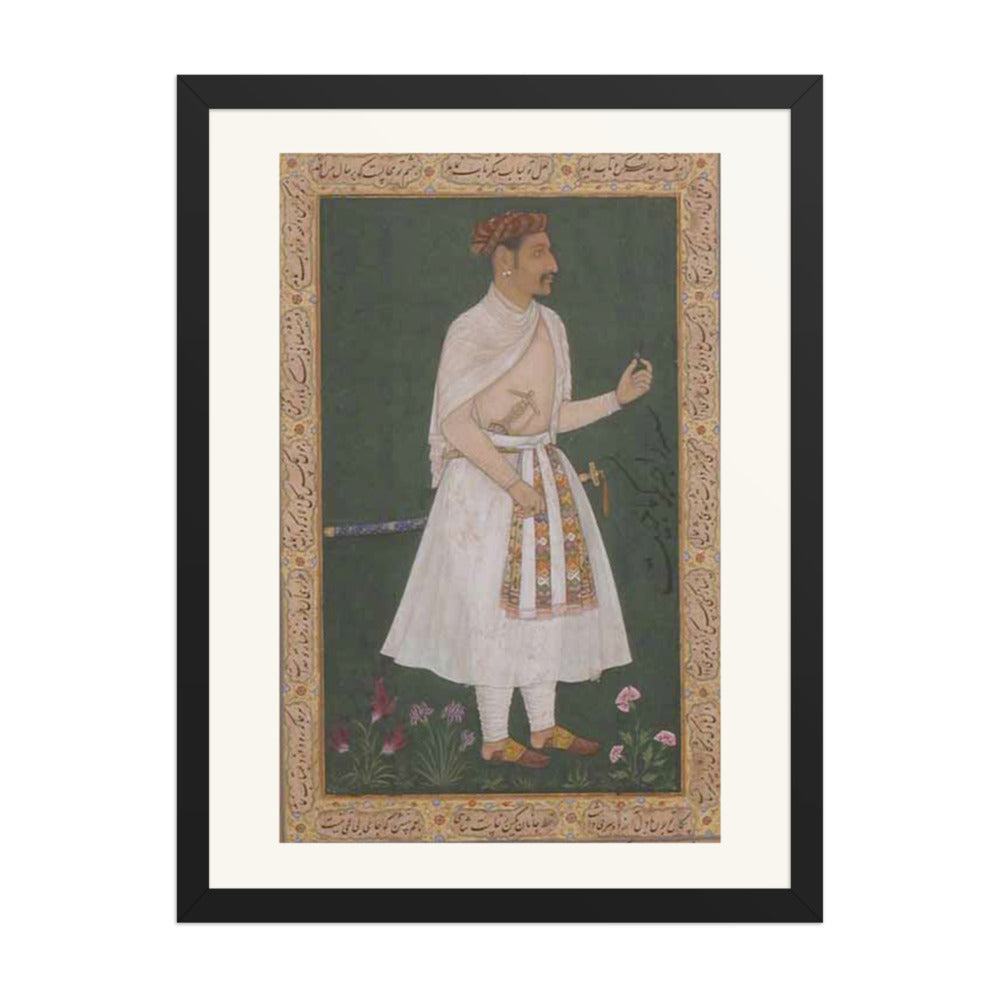 Portrait of Raja Bikramajit (Sundar Das) — Shah Jahan Album Folio | Restored Mughal Wall Art — view 1