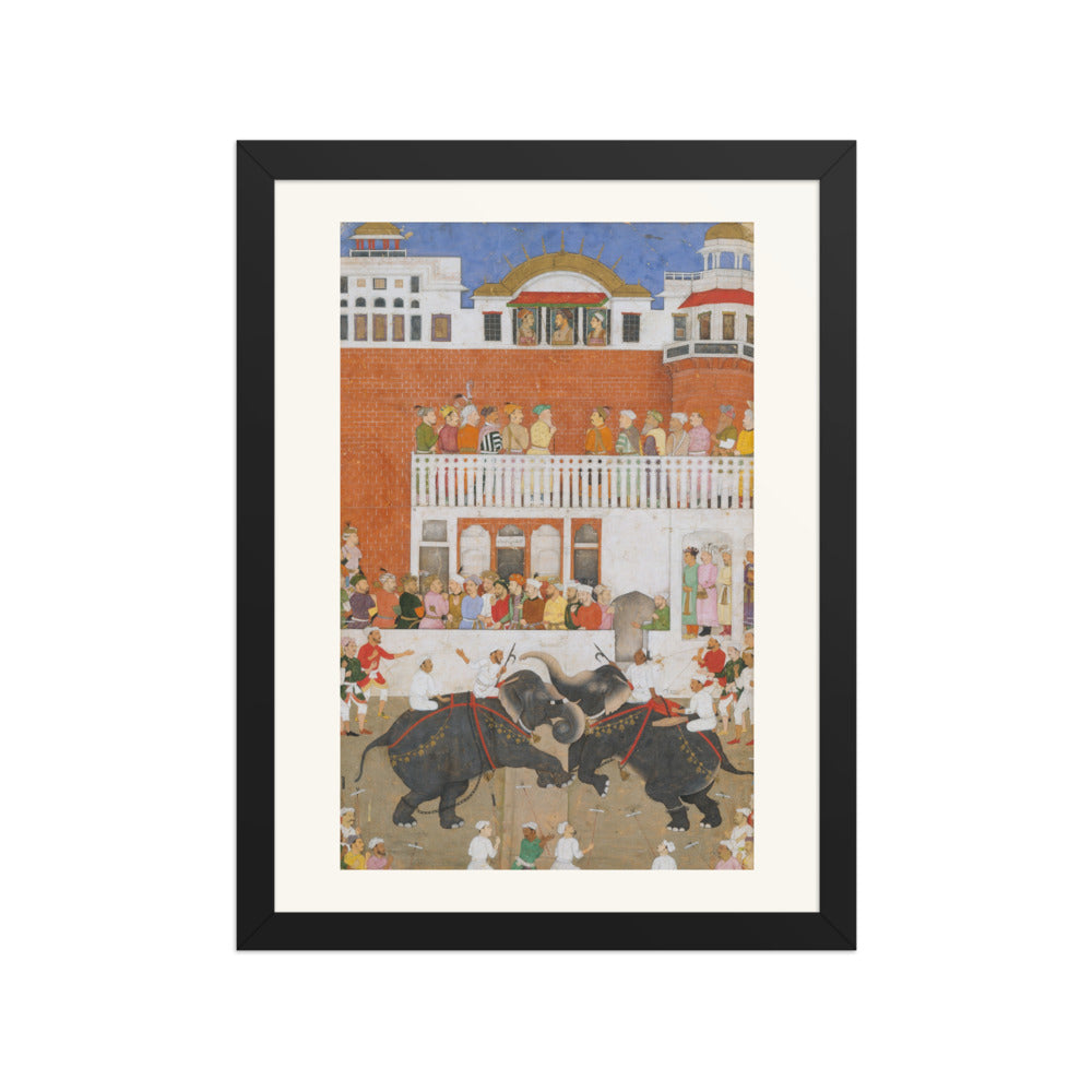Shah Jahan Watching an Elephant Fight by Bulaqi from the Padshahnama — Restored Mughal Wall Art — view 4