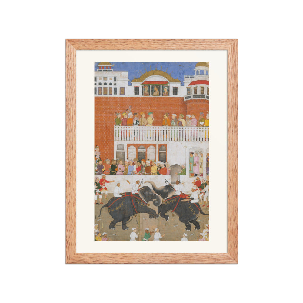 Shah Jahan Watching an Elephant Fight by Bulaqi from the Padshahnama — Restored Mughal Wall Art — view 5