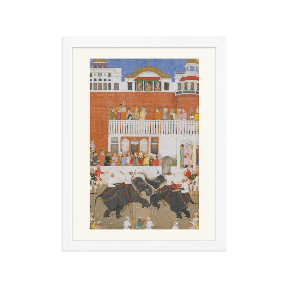 Shah Jahan Watching an Elephant Fight by Bulaqi from the Padshahnama — Restored Mughal Wall Art — view 6
