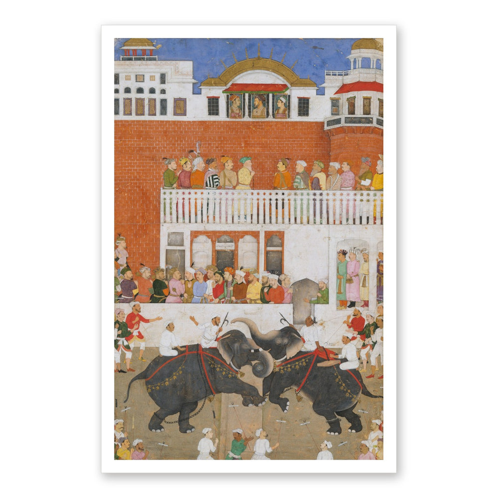 Shah Jahan Watching an Elephant Fight by Bulaqi from the Padshahnama — Restored Mughal Wall Art — view 7