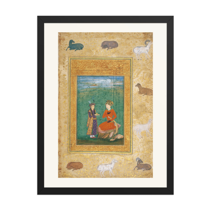 Shah Abbas I Attended by a Page, by Abu'l Hasan | Restored Persian Miniature