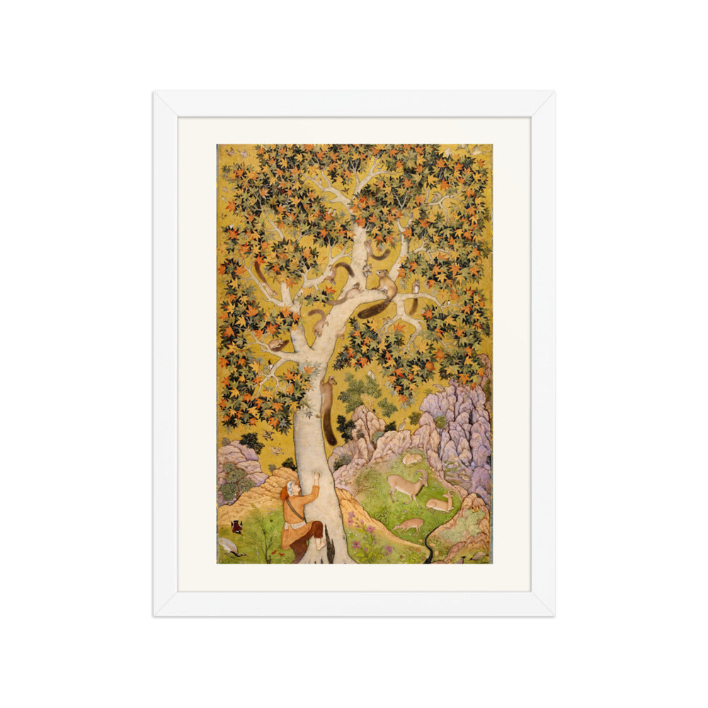 Squirrels in a Plane Tree by Abu'l Hasan — Mughal Folio | Restored Mughal Wall Art — view 6