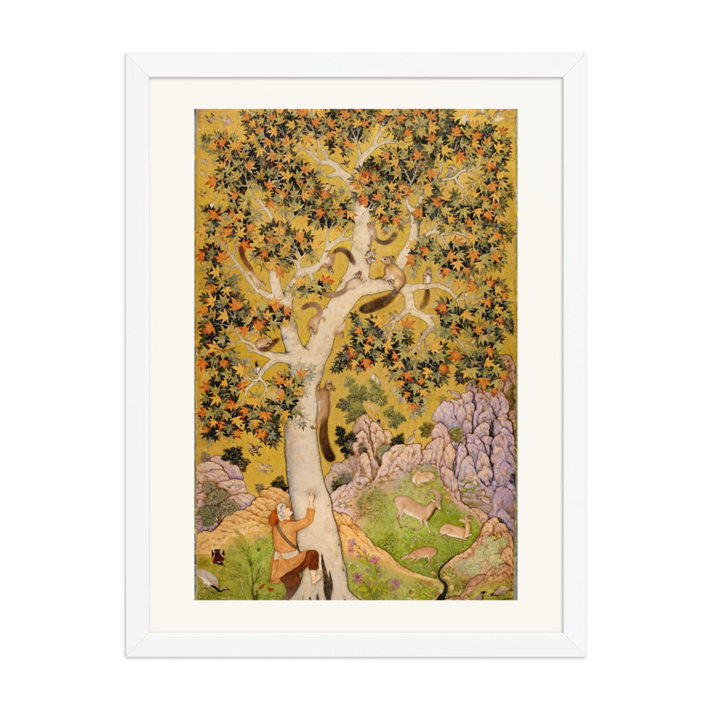 Squirrels in a Plane Tree by Abu'l Hasan — Mughal Folio | Restored Mughal Wall Art — view 3