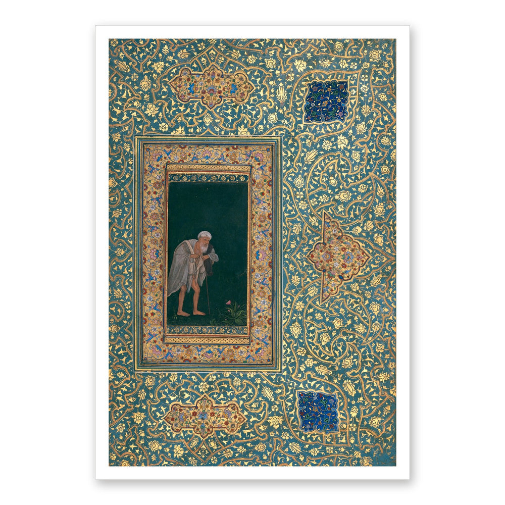 An Aged Pilgrim by Abu'l Hasan | Restored Mughal Wall Art — view 7