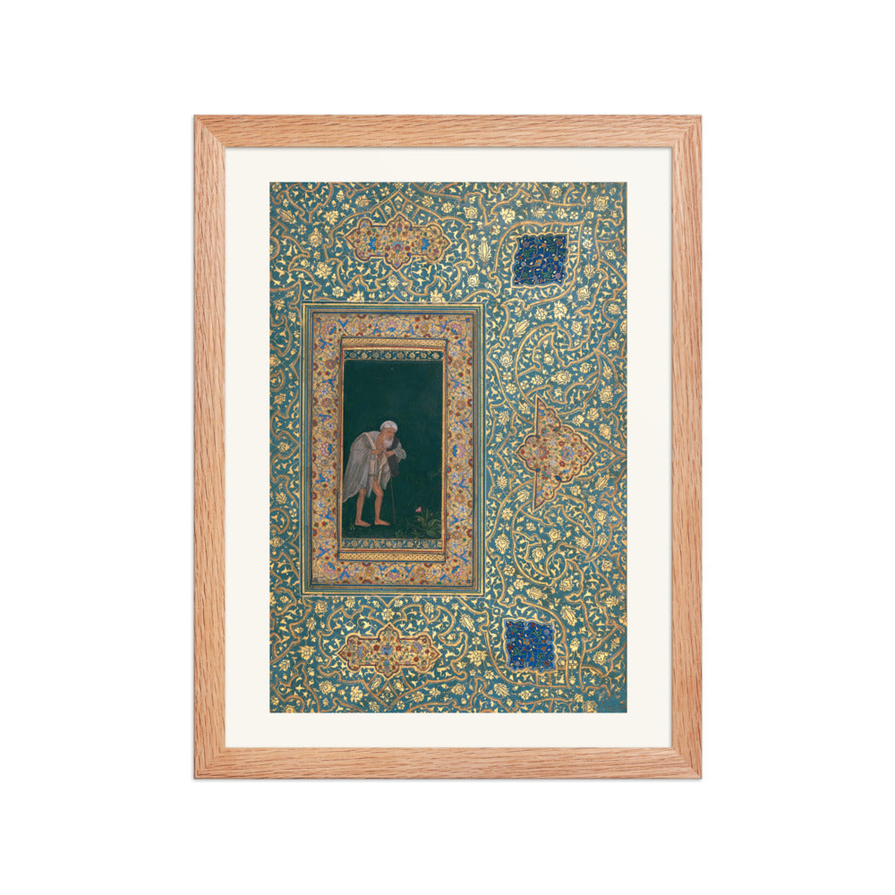 An Aged Pilgrim by Abu'l Hasan | Restored Mughal Wall Art — view 4