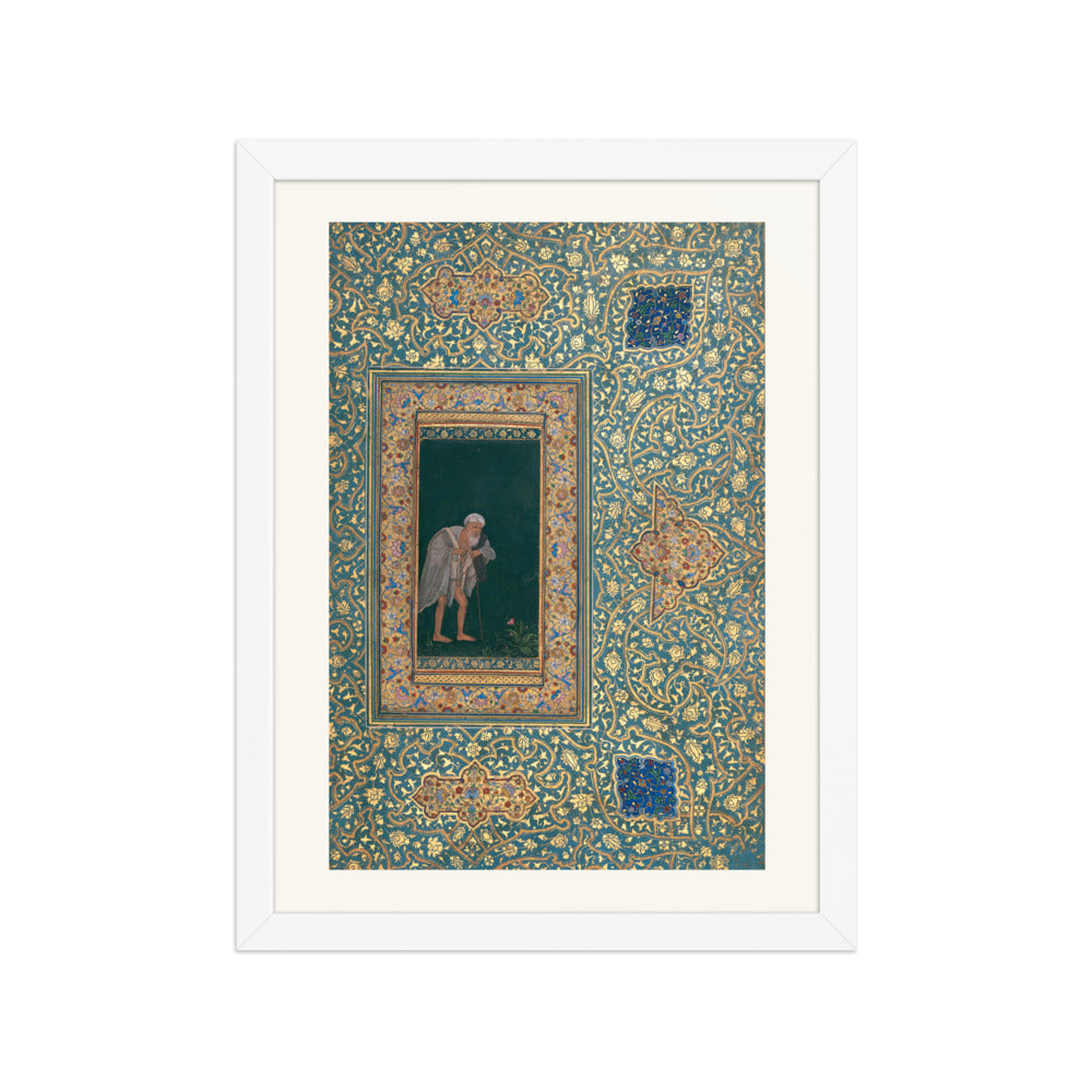 An Aged Pilgrim by Abu'l Hasan | Restored Mughal Wall Art — view 6