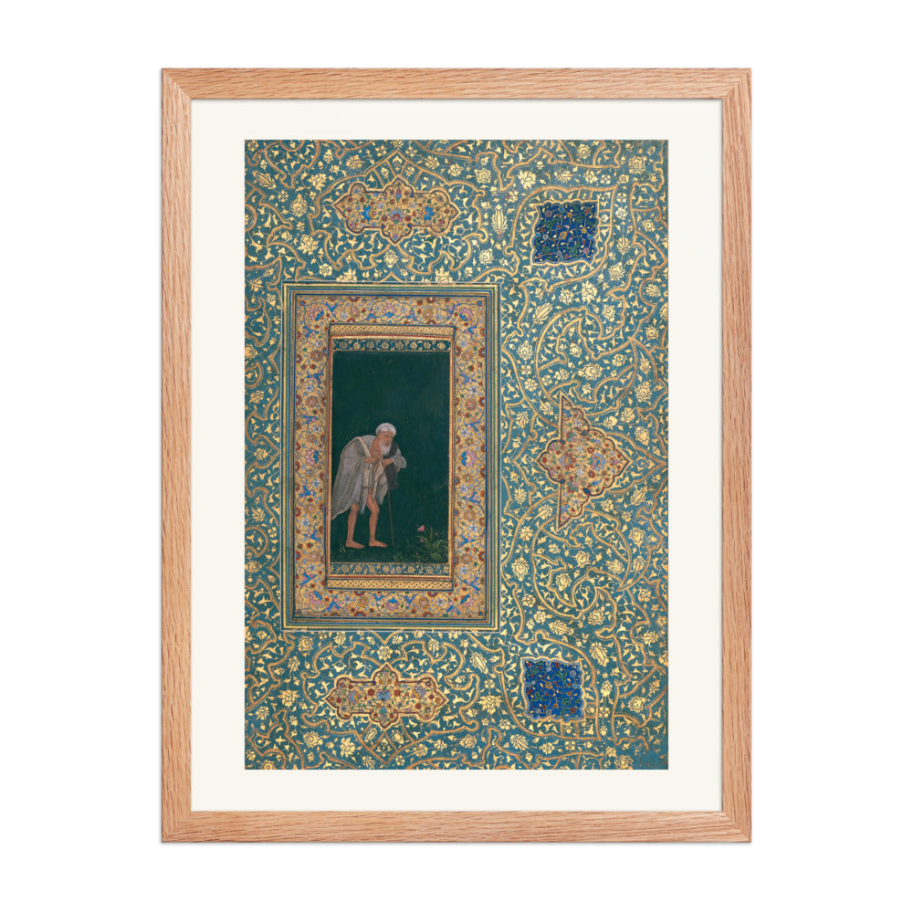 An Aged Pilgrim by Abu'l Hasan | Restored Mughal Wall Art — view 3