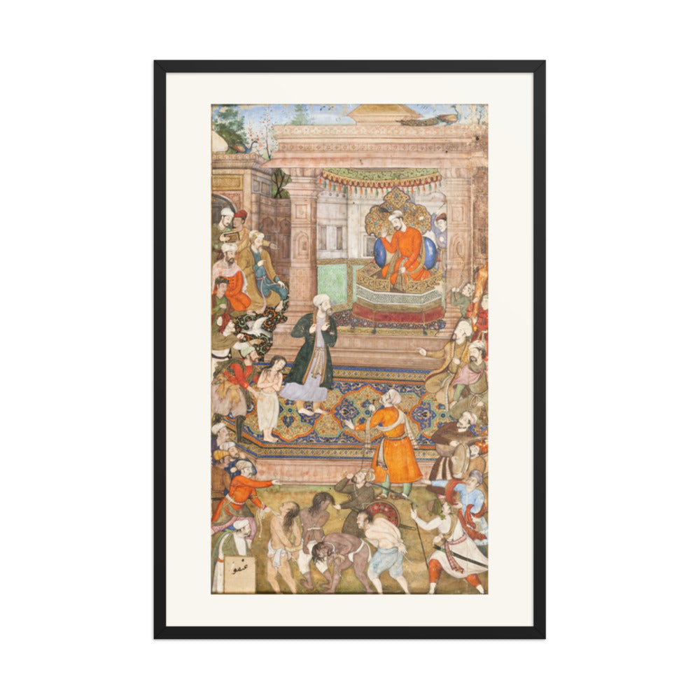The Vizier Pleads for the Robber's Son by Basawan, Gulistan Manuscript 1596 – Restored Mughal Wall Art — view 7