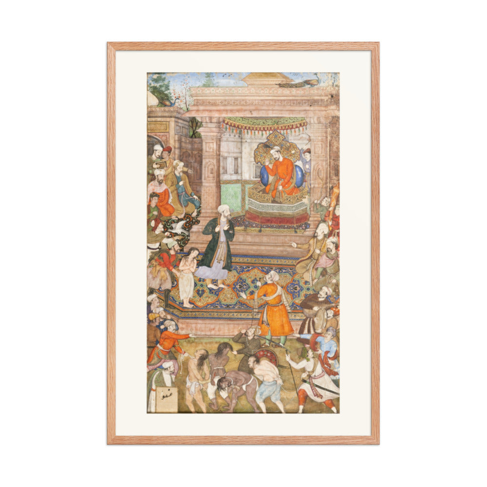 The Vizier Pleads for the Robber's Son by Basawan, Gulistan Manuscript 1596 – Restored Mughal Wall Art — view 8