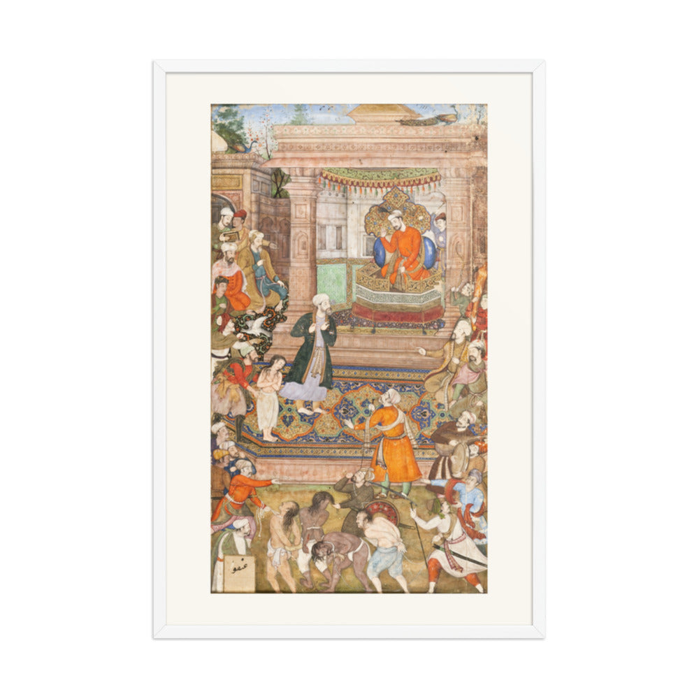 The Vizier Pleads for the Robber's Son by Basawan, Gulistan Manuscript 1596 – Restored Mughal Wall Art — view 9