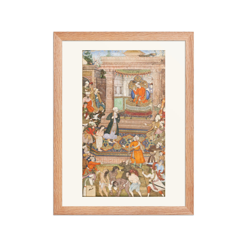 The Vizier Pleads for the Robber's Son by Basawan, Gulistan Manuscript 1596 – Restored Mughal Wall Art — view 5