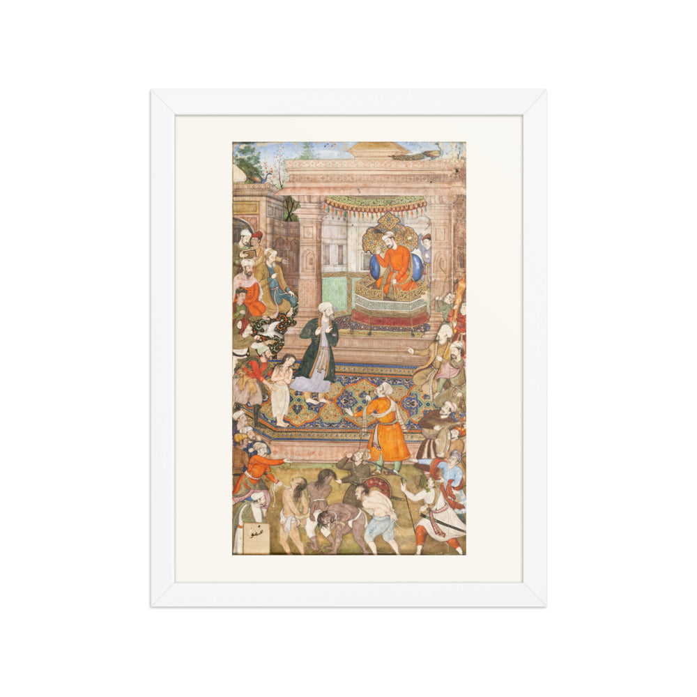 The Vizier Pleads for the Robber's Son by Basawan, Gulistan Manuscript 1596 – Restored Mughal Wall Art — view 6