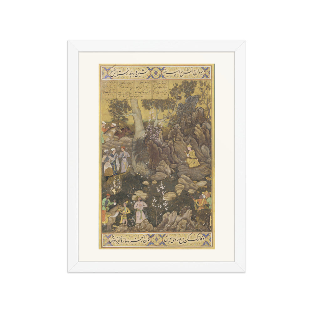 Jamshid Writing on a Rock by Abd as-Samad | Restored Mughal Wall Art — view 3