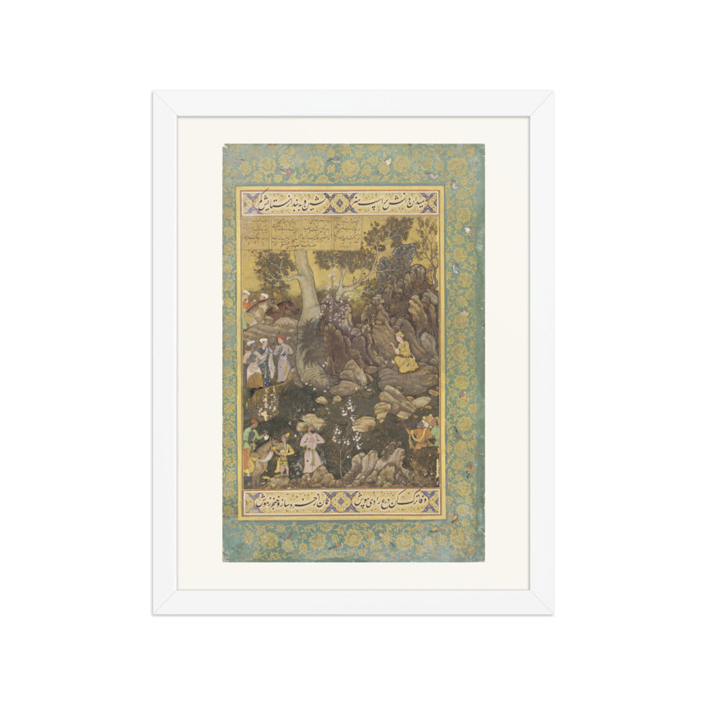 Jamshid Writing on a Rock by Abd as-Samad | Restored Mughal Wall Art — view 6