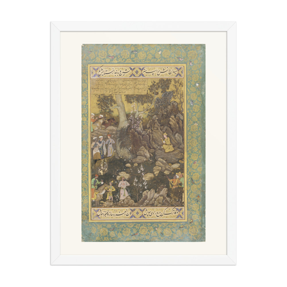 Jamshid Writing on a Rock by Abd as-Samad | Restored Mughal Wall Art — view 5