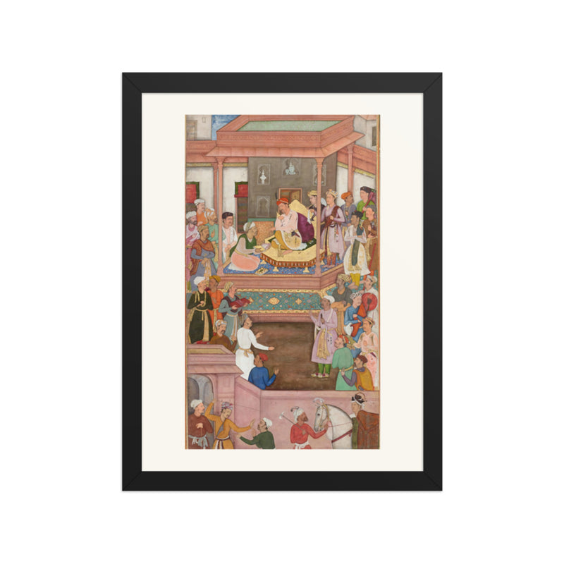 Akbar Receiving Asaf Khan at Jaunpur, Attributed to Manohar – Restored Mughal Wall Art