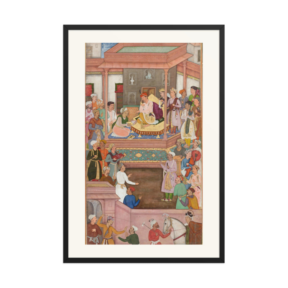 Akbar Receiving Asaf Khan at Jaunpur, Attributed to Manohar – Restored Mughal Wall Art — view 7