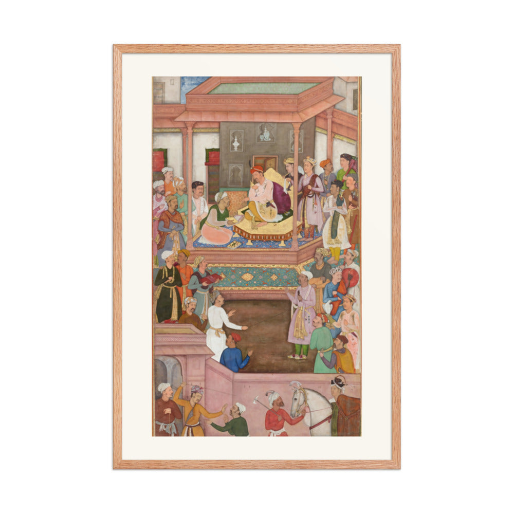 Akbar Receiving Asaf Khan at Jaunpur, Attributed to Manohar – Restored Mughal Wall Art — view 8