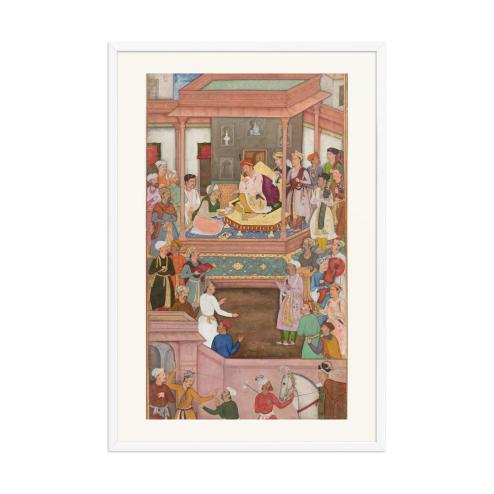 Akbar Receiving Asaf Khan at Jaunpur, Attributed to Manohar – Restored Mughal Wall Art — view 9