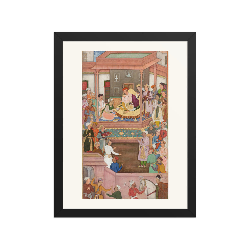 Akbar Receiving Asaf Khan at Jaunpur, Attributed to Manohar, Chester Beatty Akbarnama – Restored Mughal Wall Art — view 4