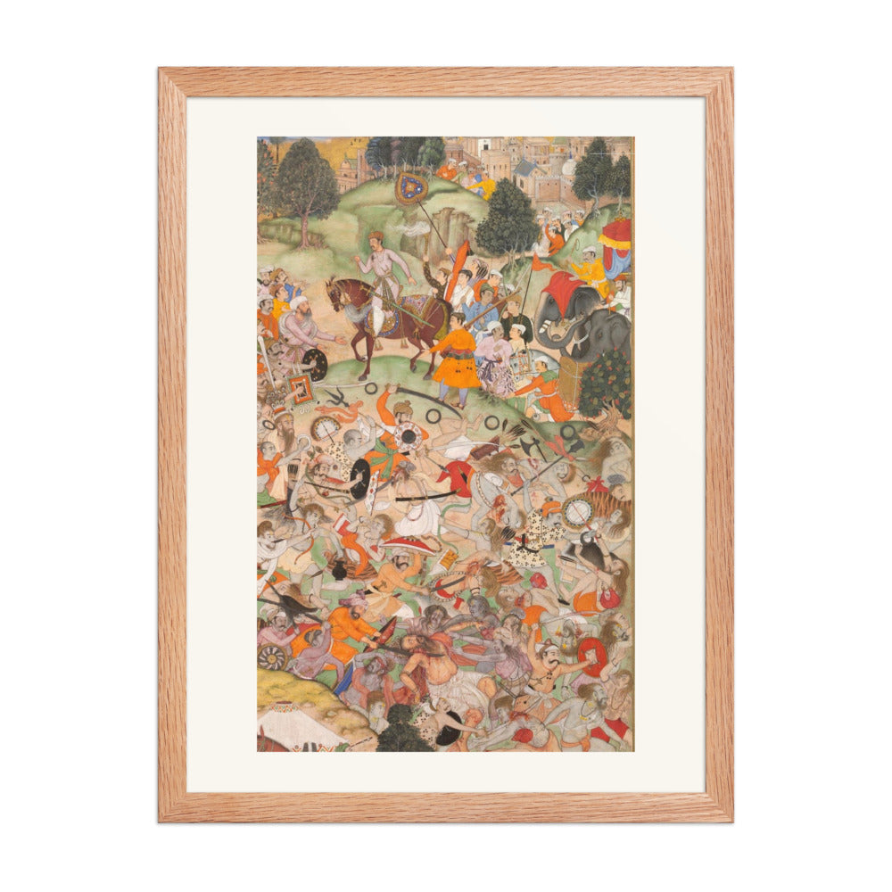 Battle at Thaneshwar — Cavalry Charge | Akbarnama Folio | Restored Mughal Wall Art — view 5