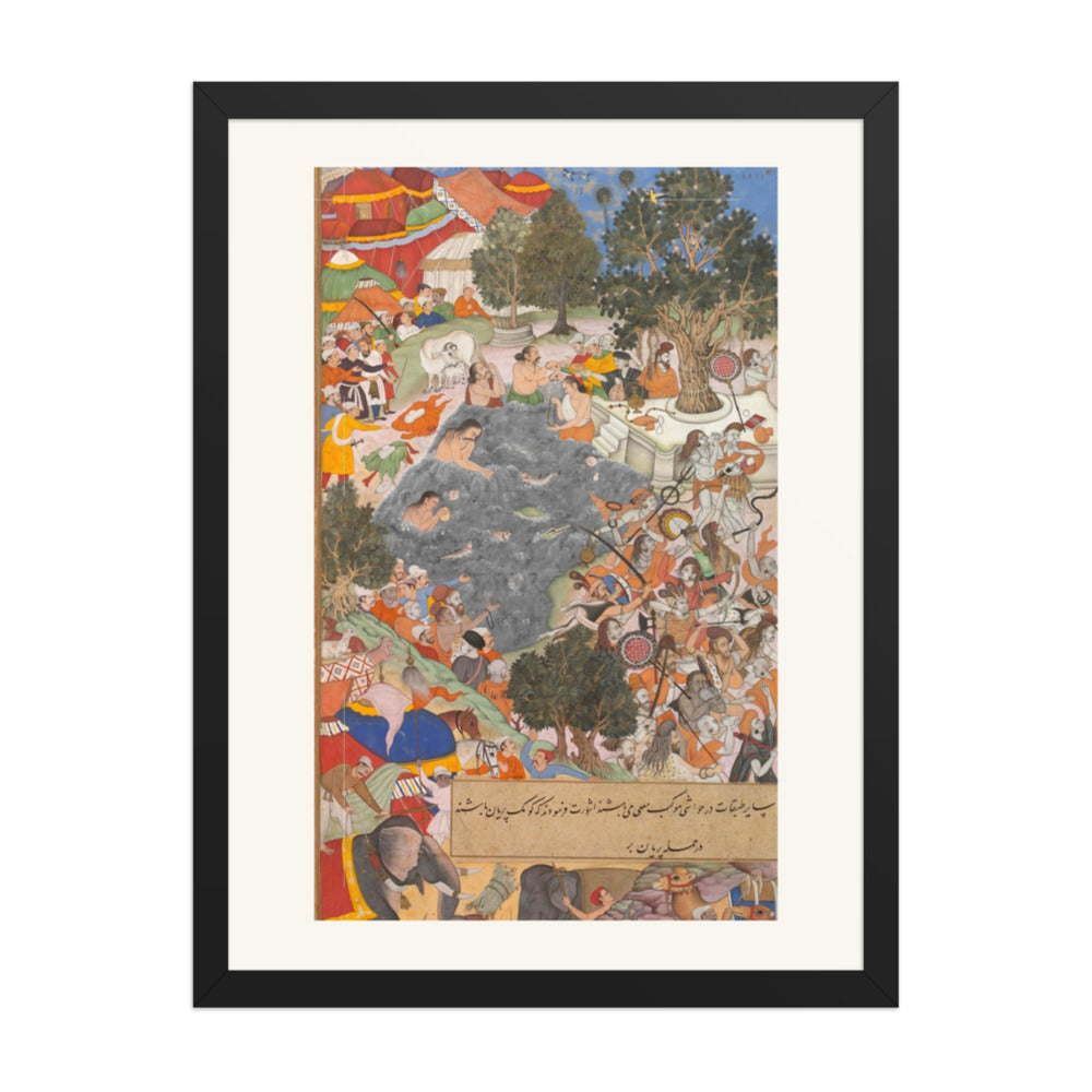 Battle at Thaneshwar — Encampment Scene | Akbarnama Folio | Restored Mughal Wall Art — view 4