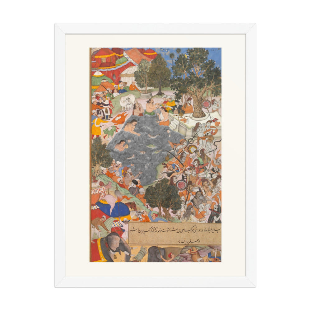 Battle at Thaneshwar — Encampment Scene | Akbarnama Folio | Restored Mughal Wall Art — view 6