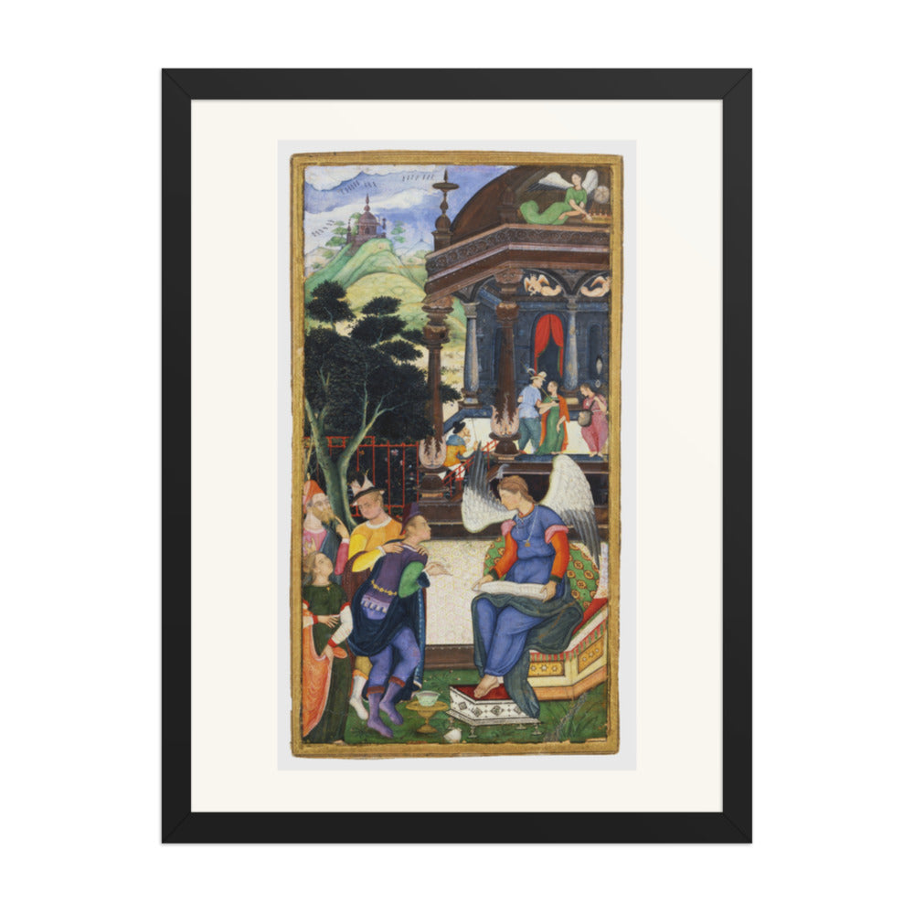 An Angel Conversing with Europeans, c. 1610 | Restored Mughal Wall Art — view 1