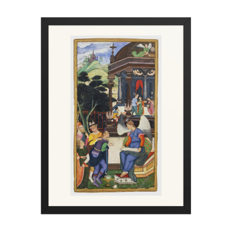 An Angel Conversing with Europeans, c. 1610 | Restored Mughal Wall Art