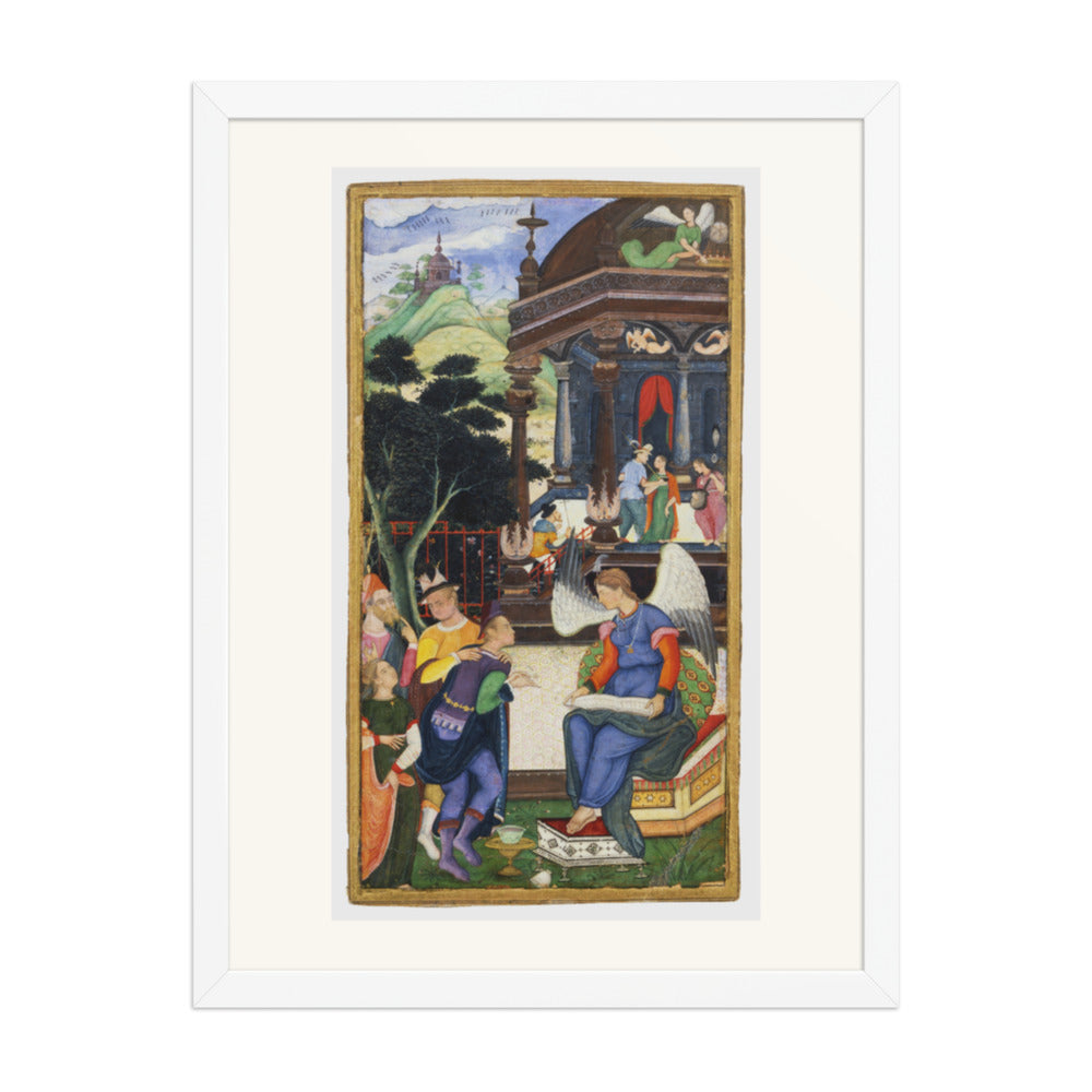 An Angel Conversing with Europeans, c. 1610 | Restored Mughal Wall Art — view 5