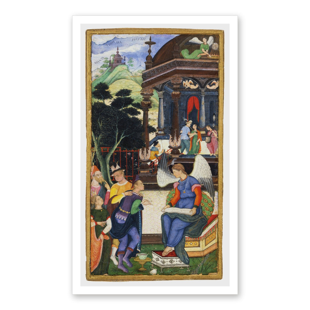 An Angel Conversing with Europeans, c. 1610 | Restored Mughal Wall Art — view 7