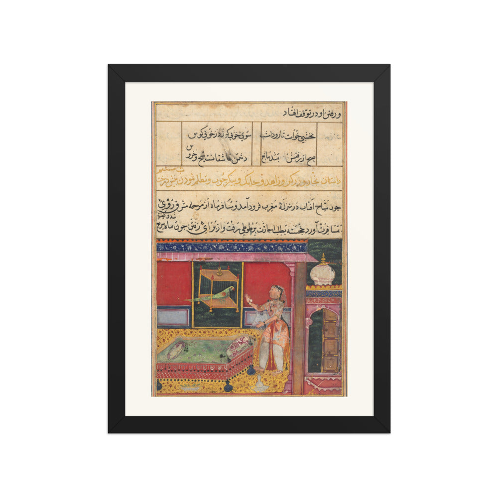 The Parrot's Advice — Tutinama, Sixth Night | Restored Mughal Wall Art — view 2