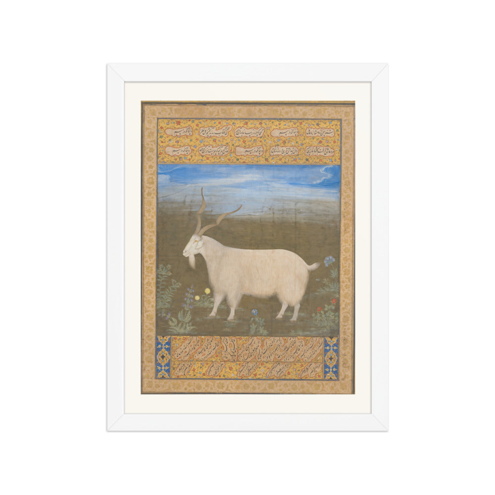 Ladakhi Mountain Goat – Jahangir Period Album Folio – Restored Mughal Wall Art — view 3